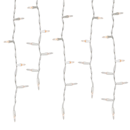 FGDECORJOIE Icicle Lights for Outdoor with White Wire 150 Count Incandescent 10 Feet Length Indoor/Outdoor, Patriotic Christmas Party Festival Bar
