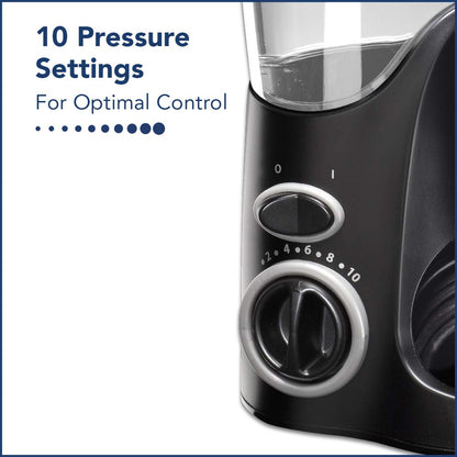 Waterpik Ultra Water Flosser, Black - 90+ Seconds of Flossing Time - 10 Pressure Settings, 360-Degree Tip Rotation - Includes Six Tips & Built-in Tip Storage