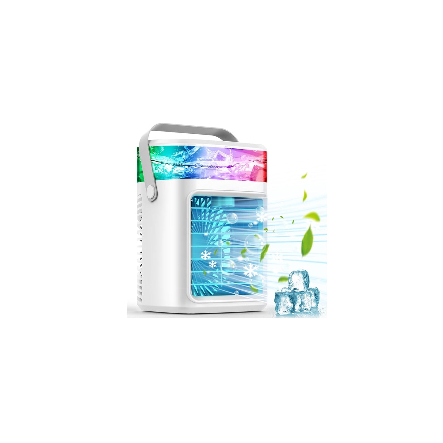 Portable Air Conditioner, 3 Speeds Personal Evaporative Air Cooler with 2/4H Timer, 450ml Rechargeable Mini Air Conditioner, Quiet Portable AC Unit Fan for Office Desk Home Bedroom Camping Car