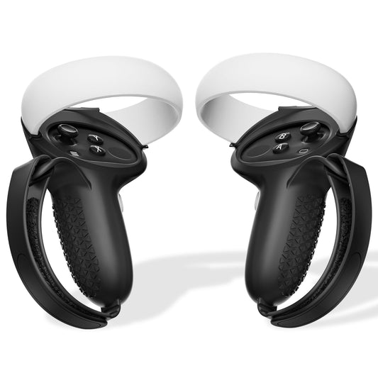 SUPERUS Comfort Controller Grips Cover Compatible with Meta Quest 2 Accessories - All-Silicone Construction, Controller Grips for Oculus Quest 2 with Adjustable Knuckle Straps Protector
