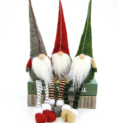 BWFY 3pcs New Christmas Decoration Long Legs Rudolph Doll Christmas Children Gift Hotel mall Window Decoration