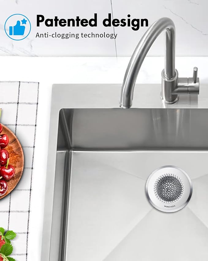 Revolutionary Kitchen Sink Drain Strainer/Patented Reversible Chain Mesh