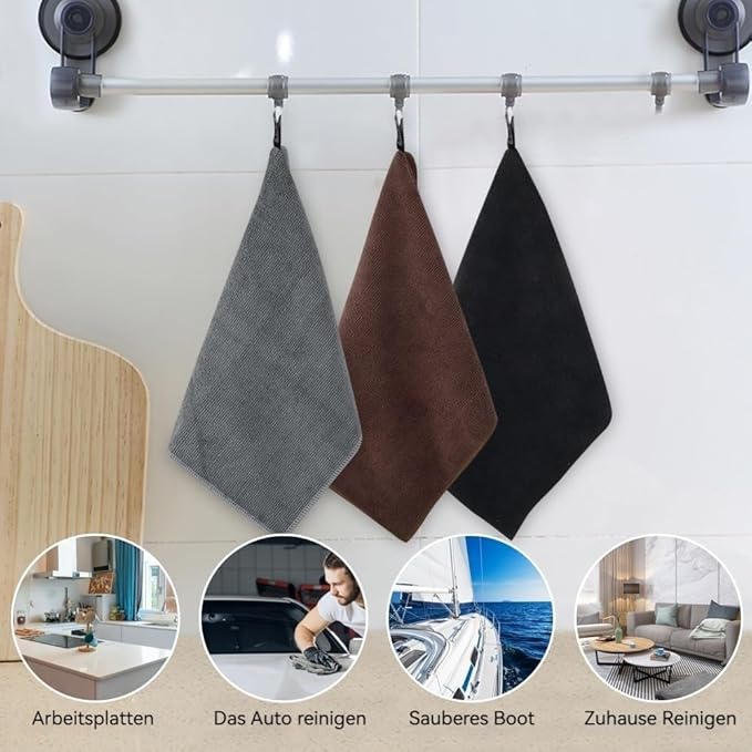 KinHwa Kitchen Washcloths for Dishes Absorbent Microfiber Dish Cloths Quick Dry