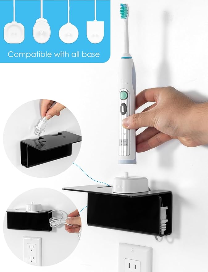 OAPRIRE Electric Toothbrush Holder Wall Mounted, Acrylic Electric Toothbrush