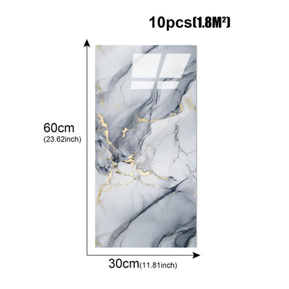 10pcs Thick Marble Peel and Stick Waterproof Wall Panels,Heat-Resistant Backsplash Tile, 23.6"x11.8" PVC Foam Wall Sticker for Kitchen,Living Rooms,TV Walls,Blue and Gold (Not Real Tile 19.4Sq. Ft.)