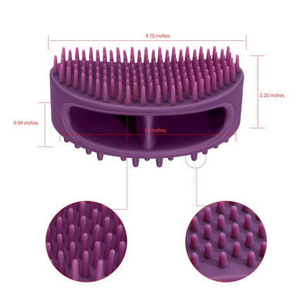 Soft Silicone Dog & Cat Grooming Brush - Pet Bath & Massage for Short or Long Hair - Slicker Shedding Hair Brush Purple