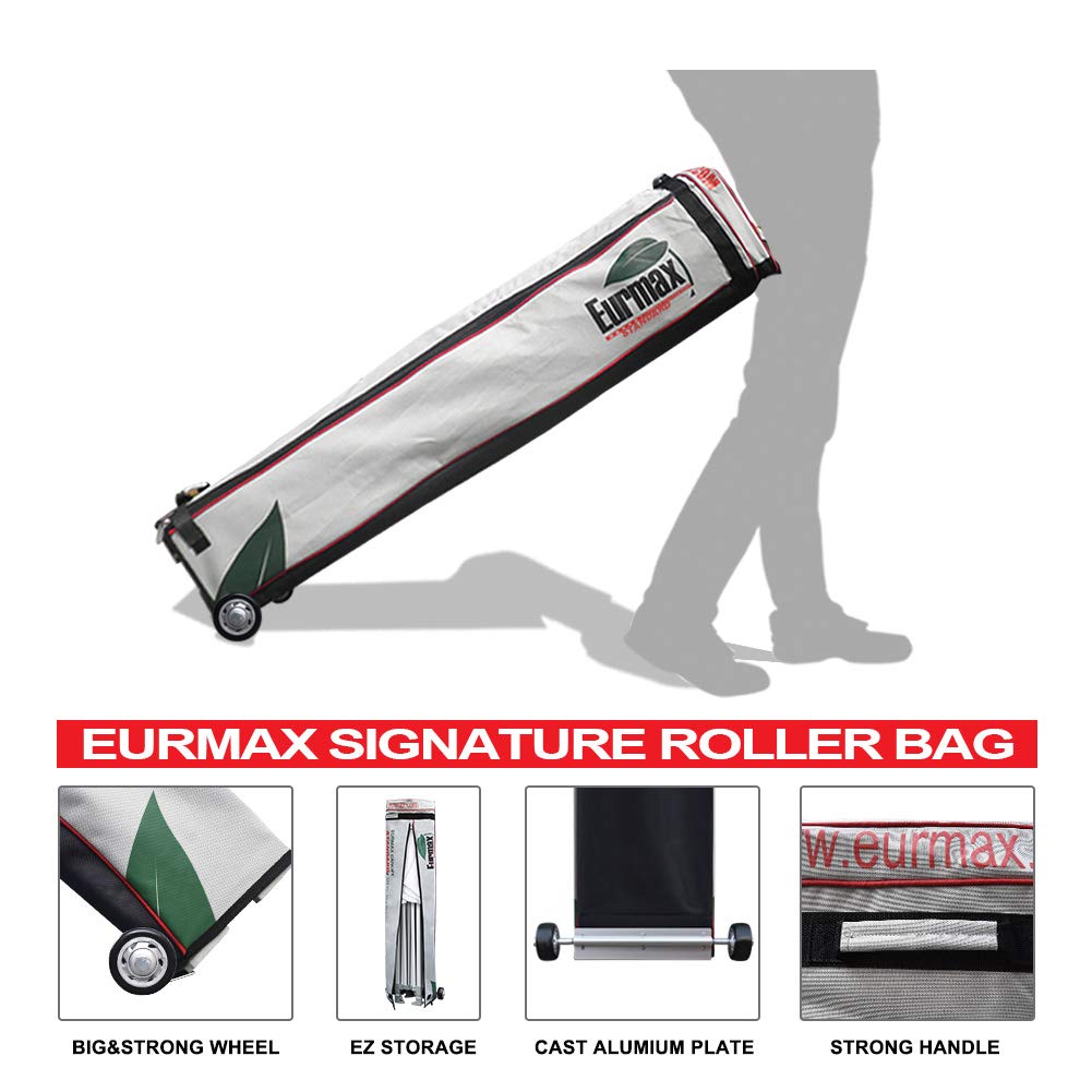 Eurmax USA 10x15 Pop Up Canopy Tent,Commercial Tent with Patented No-Tip Rolling Bag,4 Zippered Removable Walls,UV & Water Resistant Canopy Top,Heavy Duty Outdoor Gazebo,Instant Shelters(Red)