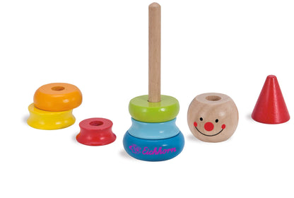 Eichhorn 100003750 Educational Play Set Consisting of Clown, Motor Skills Bow and Sliding Dog, 3 Pieces, Motor Skills Toy, Wooden Toy, 1 Year to 99 Years