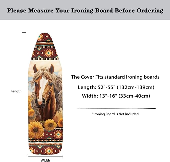 GLENLCWE Native American Horse Sunflower Ironing Board Cover