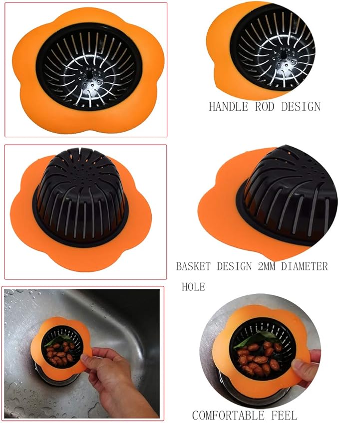Kitchen Sink Strainer 4 Pack, Pouring strainers，Drain FilterLarge Wide Rim 4.5"