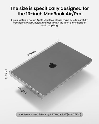 tomtoc 360° Protective Laptop Sleeve for 13-inch New MacBook Air M4/M3/M2/M1 (2025-2018) A3240 A3113 A2681 A2337, 13-inch MacBook Pro M2/A2686 M1/A2338 2022-2016, Water-Resistant Case Bag