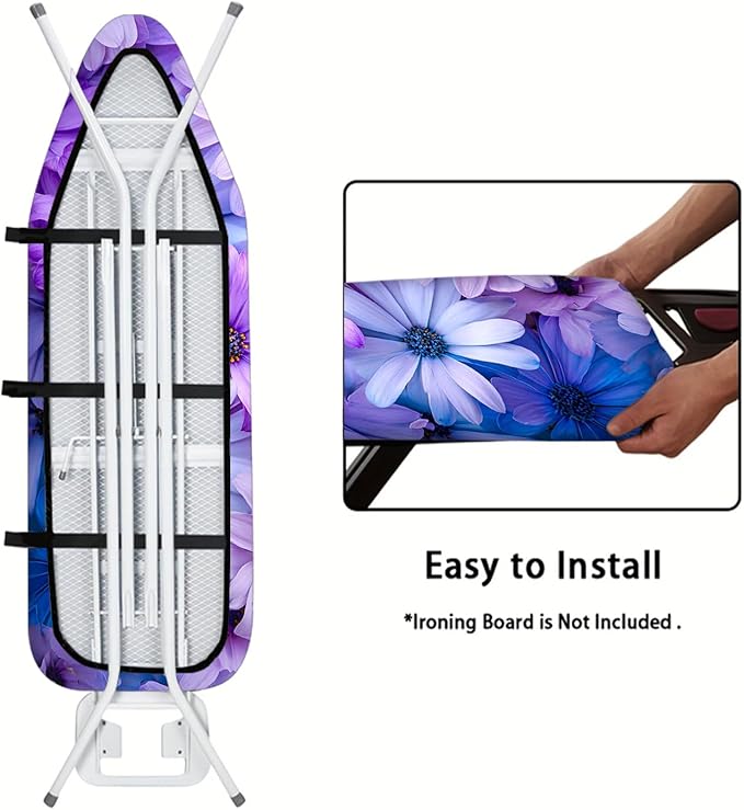 Nuxovilar Purple & Blue Floral Pattern Ironing Board Cover, 15×54 inch