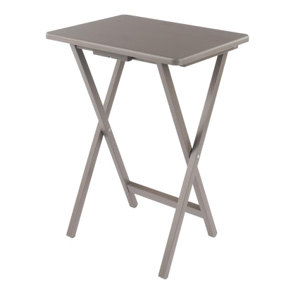 Winsome Alex Set of 4 Foldable Snack Tables with Storage Rack, Easy to Store Portable Fold Up Table Set for Kitchen, Living Room TV Dining, Crafts, Puzzles, Work from Home