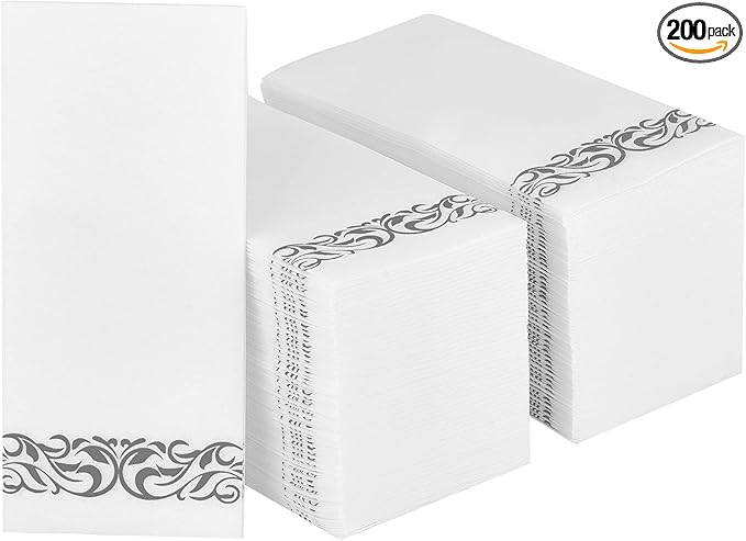 200 Pack Guest Towels Disposable Bathroom, Soft and Linen Feel Disposable Hand