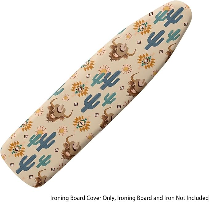 Sprowallow Cactus Cow Ironing Board Cover Stain Resistant Standard Size 15x54