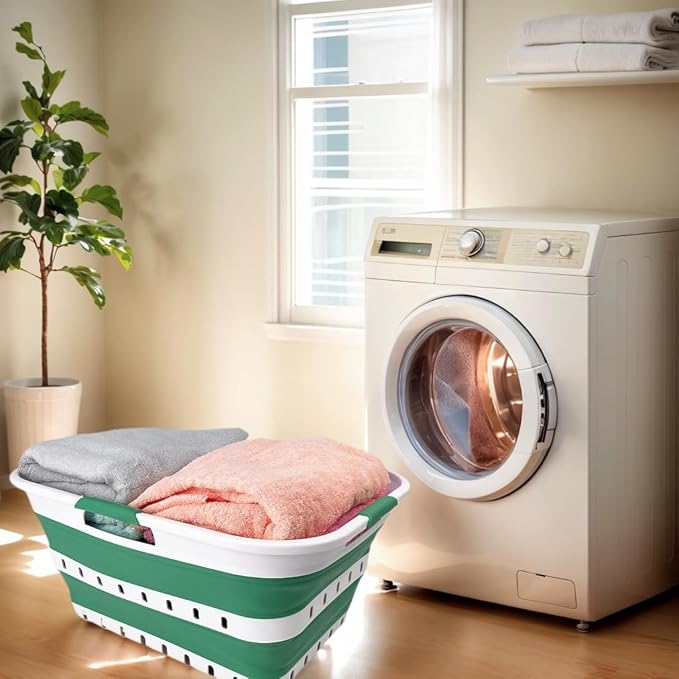 SAMMART 42L Collapsible Plastic Laundry Basket