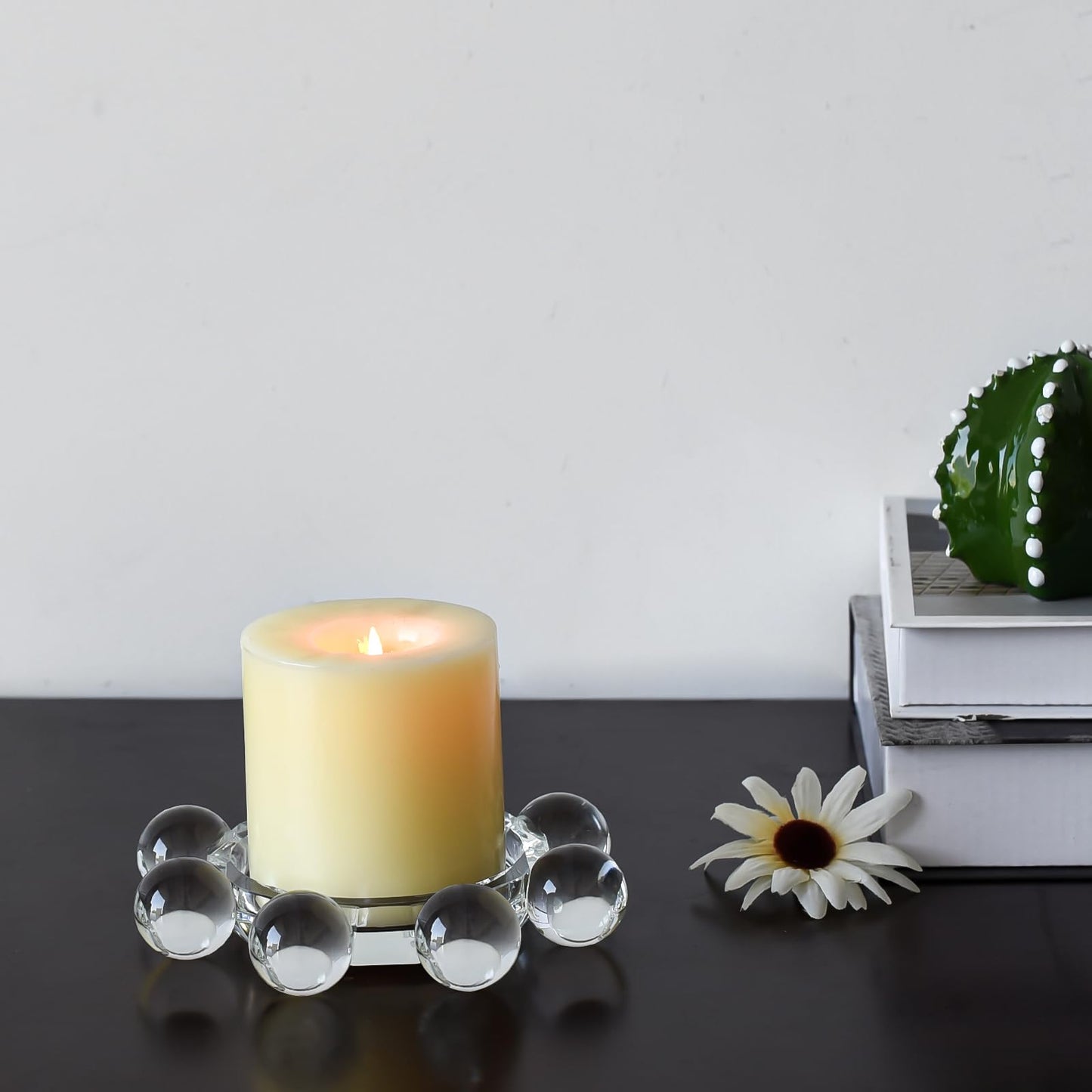 DONOUCLS Crystal Candle Holders Pillar Candlestick Decorations for Home Party Dinner Christmas, Suitable for Large Cylindrical Candles, Clear