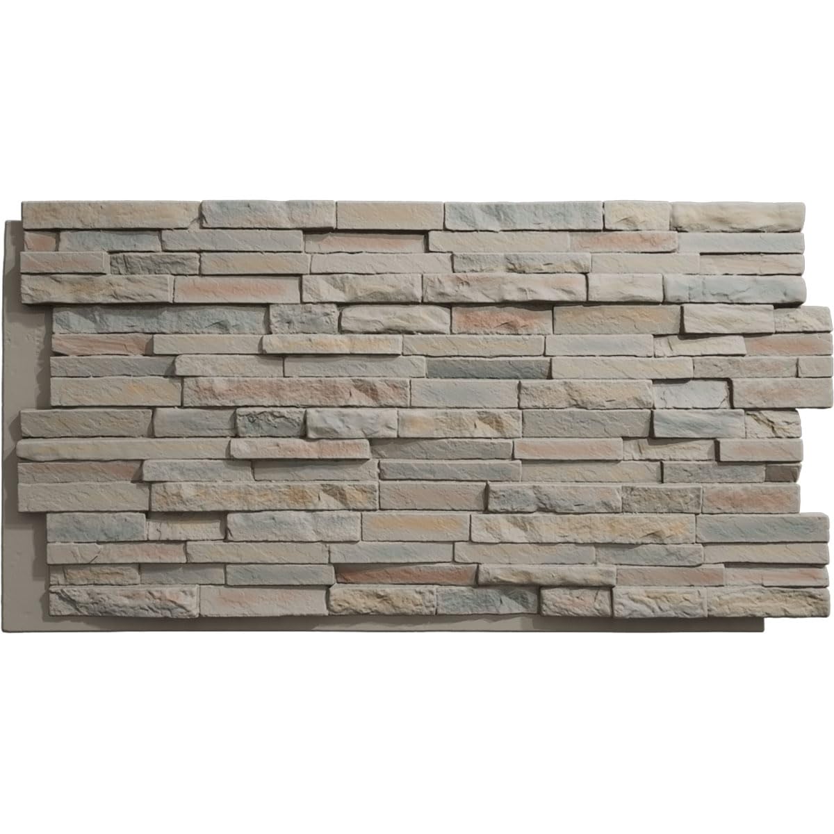 EverStone Eldorado Faux Stone Panel, 48"W x 25"H x 1"D, Harbor Mist Color