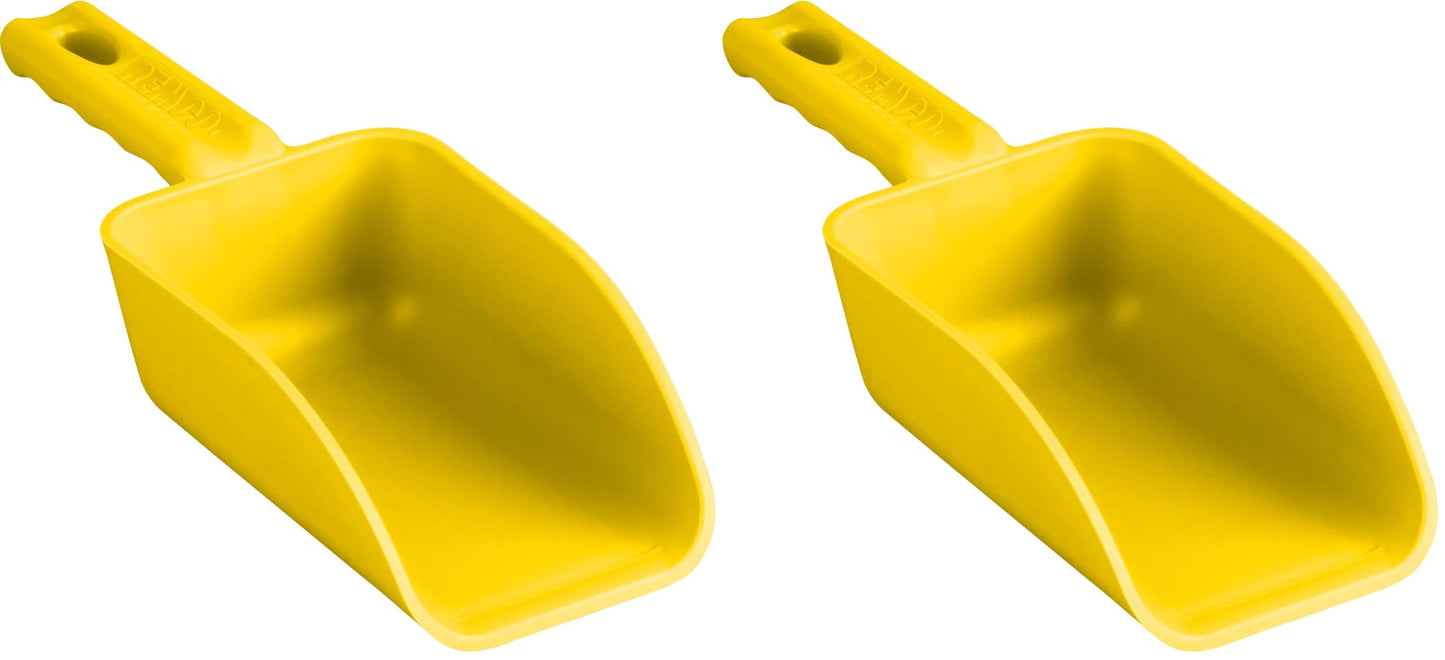 Vikan Remco 63006 Color-Coded Plastic Hand Scoop - BPA-Free Food-Safe Kitchen Utensils, Restaurant and Food Service Supplies, 16 oz, Yellow (Pack of 2)