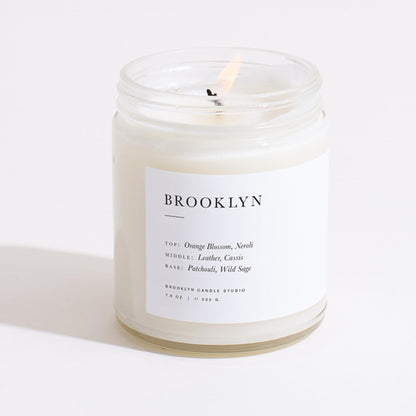 Brooklyn Candle Studio Brooklyn Jar Candle - Luxury Scented Candle, Vegan Soy Wax, Hand Poured in The USA, 50 Hour Slow Burn Time - 7.5oz