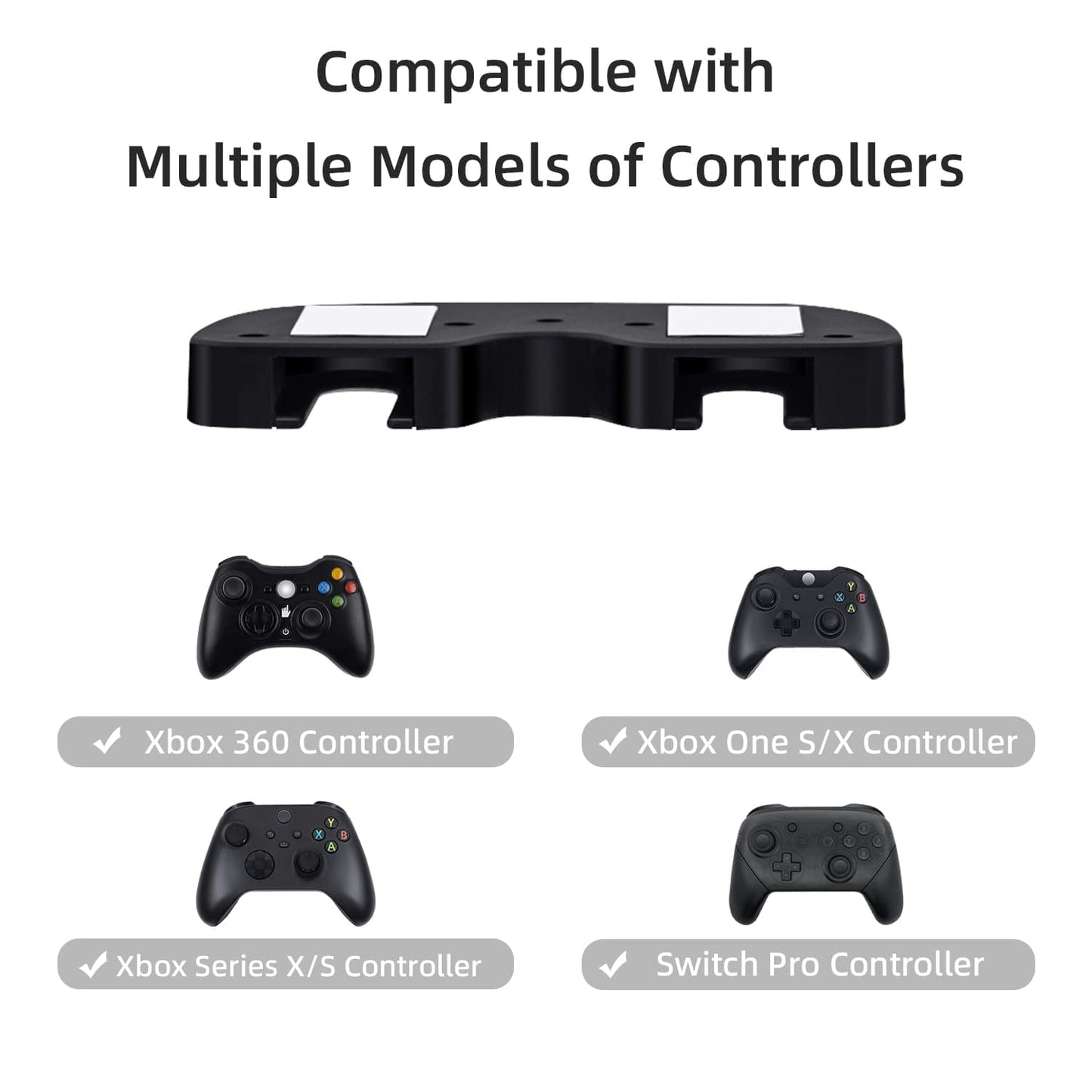 Mcbazel Under Desk Mount for Xbox Series X/S, Xbox One X/S, Xbox One, Xbox 360, Switch Pro Controller, Table Stand Holder Compatible with Xbox and Switch Pro Controller - Black