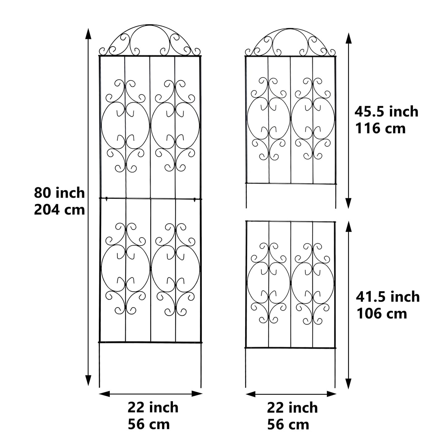 Thealyn Garden Trellis 2 Pack 80 Inch.H x 22 Inch.W Heavy-Duty Climbing Plant Trellis Metal Plant Supports Suitable Supporting Climbing Plants Outdoor, Roses, Vegetables, Vines, Flowers