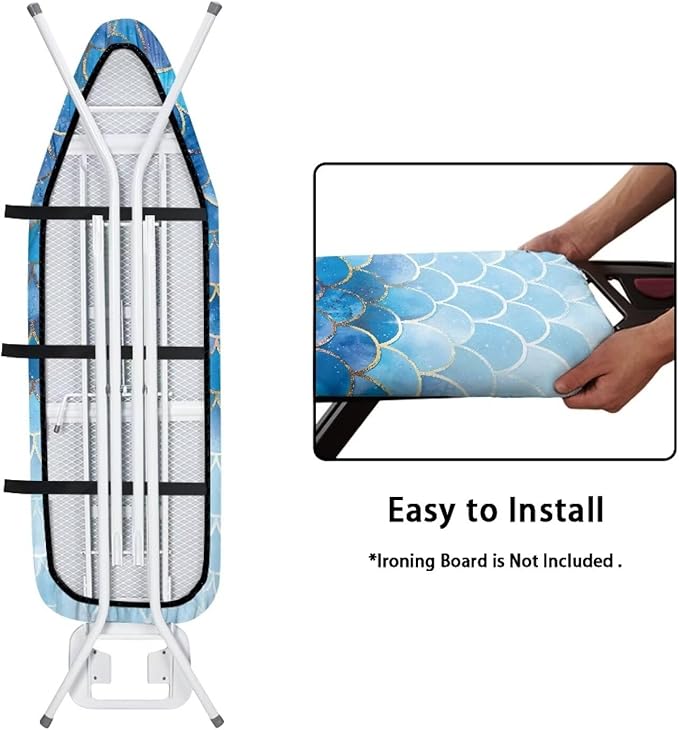 Blue Mermaid Ironing Board Cover and Pad 15x54 Inch