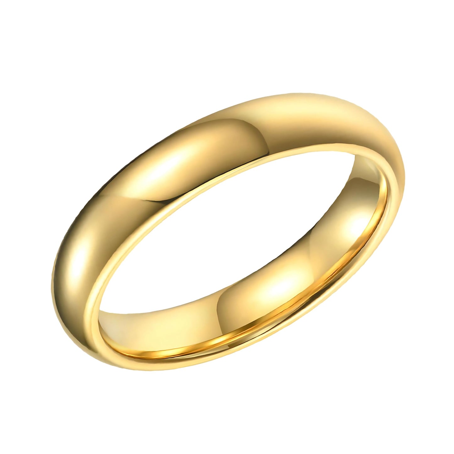 SHOP WGS 3mm 14K Solid Gold Wedding Band for Men & Women - Italian Real 14K Gold Plain Rings for Men - Solid Gold Wedding Bands Size 9