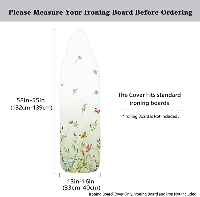 Fashion Ironing Board Covers Standard Size 15x54, Stain Resistant, Snug Fit