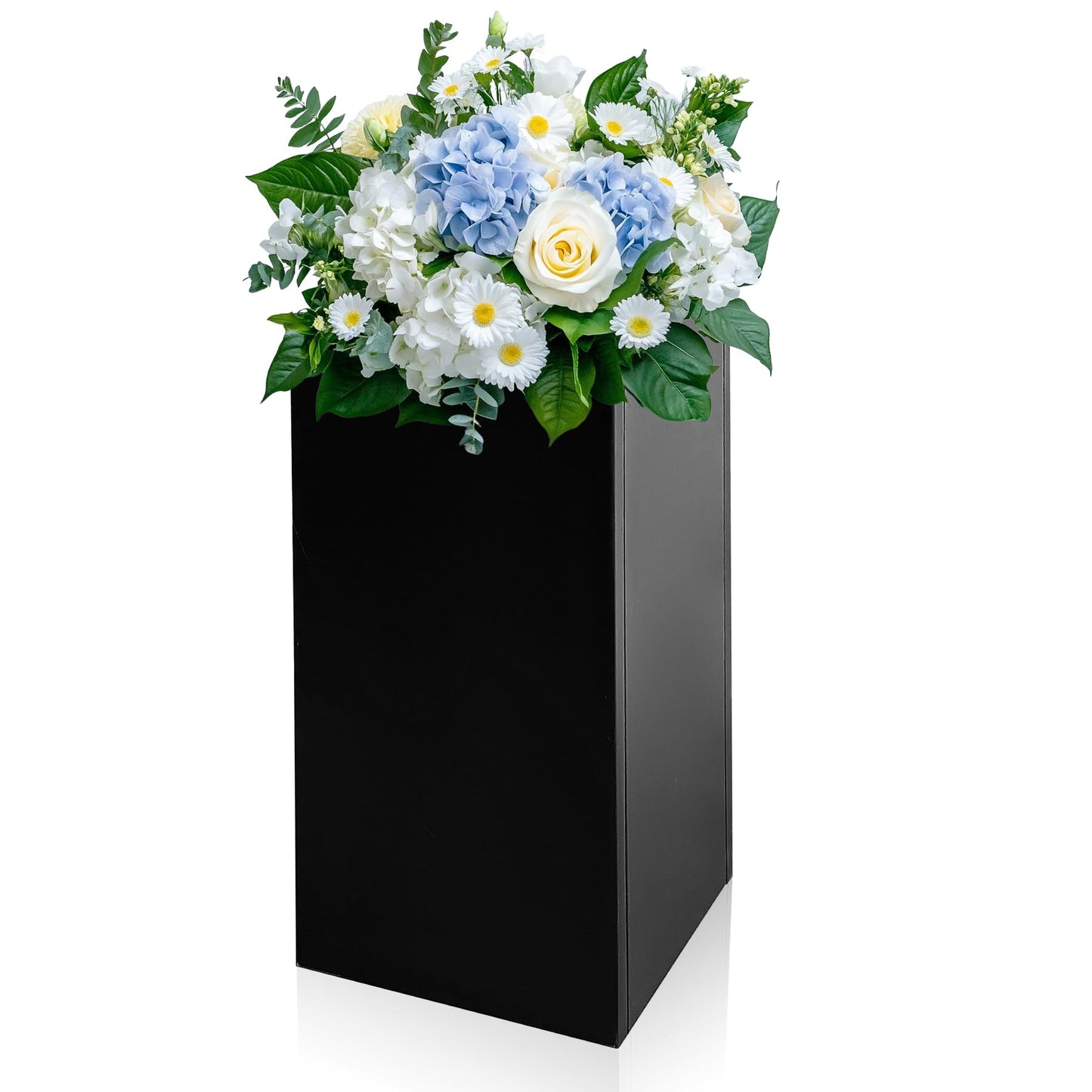 Fsehyue Metal Planter Box 14" x 14" x 30" Large Rectangular Planter Heavy Duty Galvanized Steel Tall Plant Boxes with Insert Shelf and Drainage Holes for Outdoor Patio Yard Garden Porch Terrace