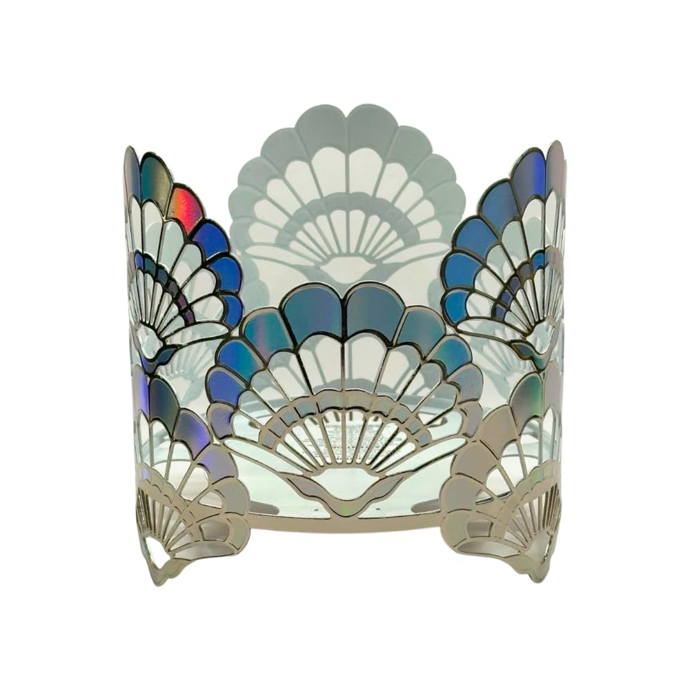Bath & Body Works OPALESCENT Seashells – Coastal Decorative Metal Sleeve – Fits Standard 3-Wick Candles