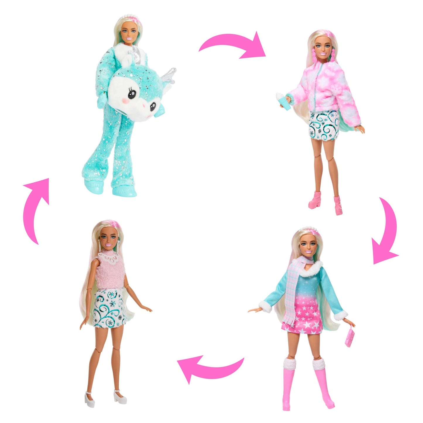 Barbie Cutie Reveal Advent Calendar with Doll & 24 Unboxing Surprises, Holiday Advent Calendar with Color Change, HJX76