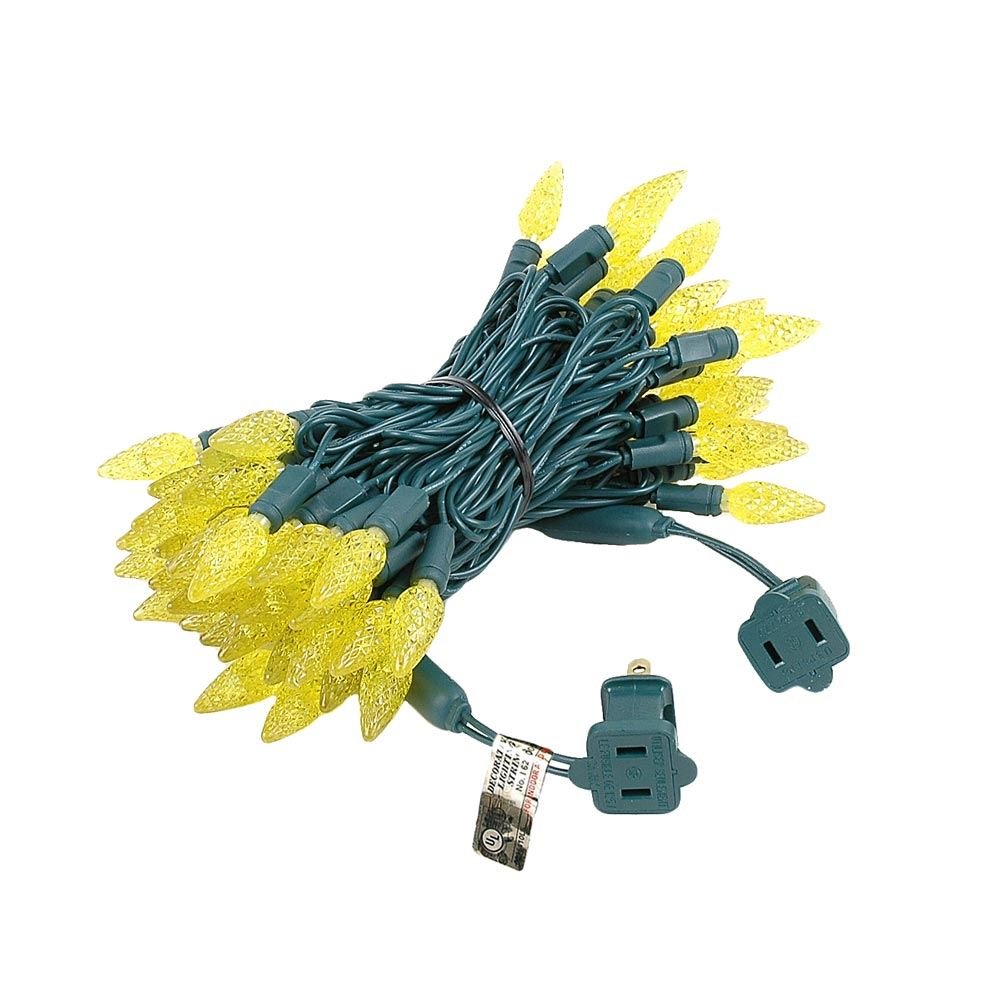 Novelty Lights 24FT 70 LED C6 LED Christmas String Lights, Outdoor Christmas Tree Commercial Grade LED String Lights, Permanent Christmas Lights Outdoor Tree Decorations Outdoor (Yellow)