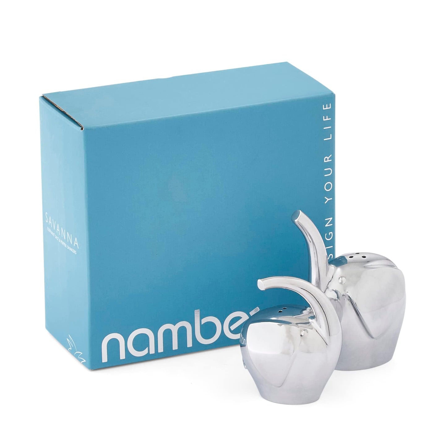 nambe Savanna Collection Elephant Salt & Pepper Shakers | Set of 2 for Home Décor | Measures at 3" x 3" x 3.5" | Made with Nambe Alloy | Designed by Neil Cohen