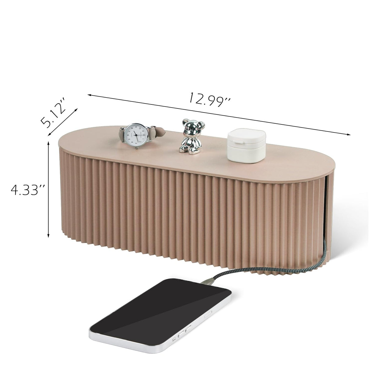 RAMFIYN Cable Management Box Large Cable Organizer Box for Power Strips, Surge Protectors, Chargers, Adapters, TV Computer Wires Cable Hider Organizer Box with Cable Ties，Clip Holders - Khaki