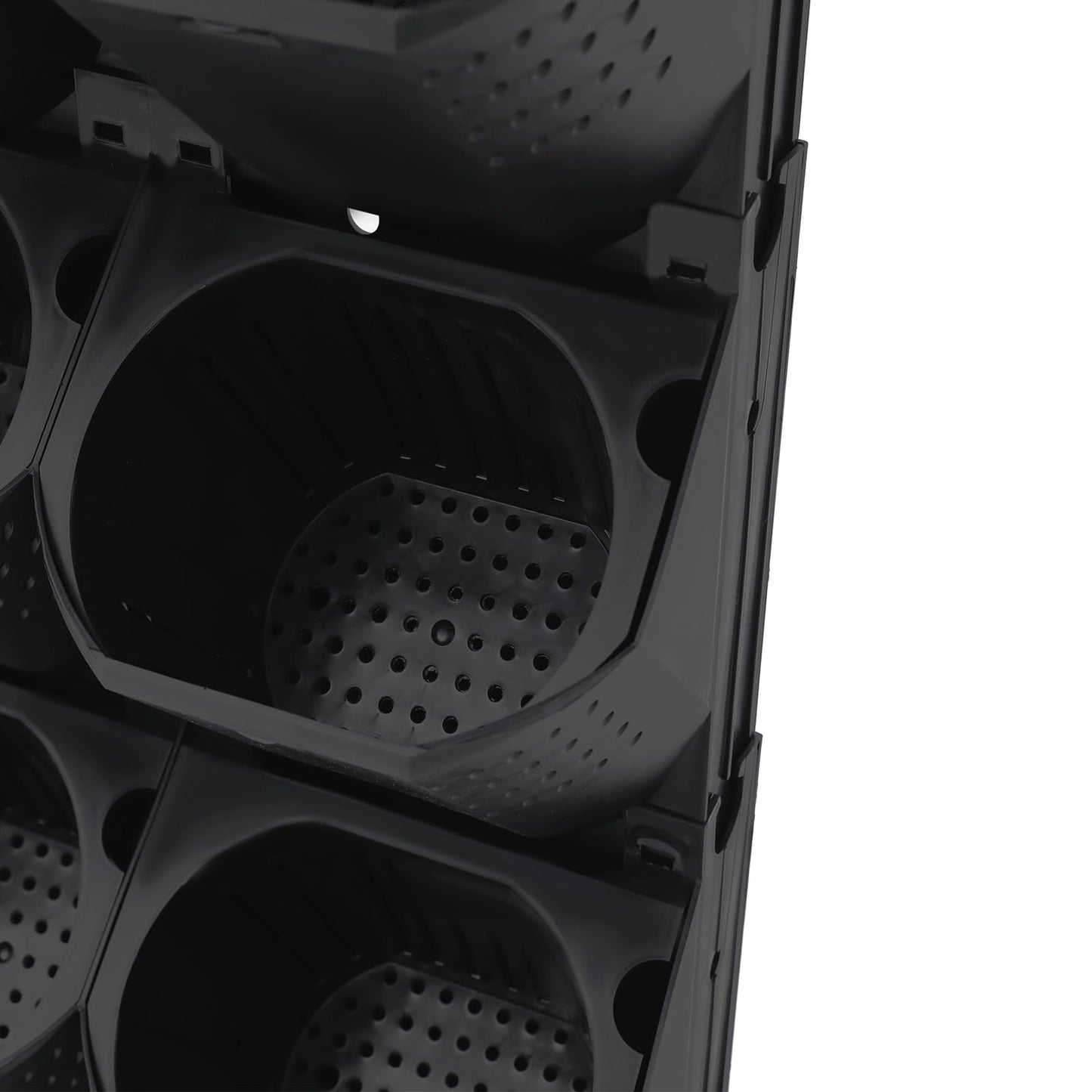 kunghei 36-Pot Wall Mounted Planter – Vertical Wall Planter with Water Storage Layer, Stackable Flower Pot Holder for Indoor Outdoor Garden Balcony (12 * 3-Pot) (Black)