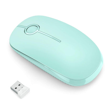 VssoPlor Wireless Mouse, 2.4G Slim Portable Computer Laptop Mouse with Nano Receiver Quiet Silent Optical Mice for Notebook, PC, Laptop, Computer-Black and Gold
