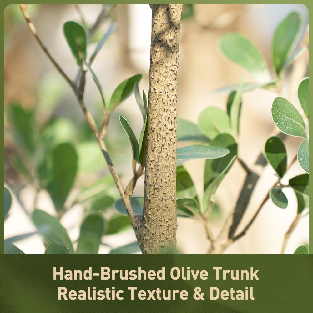 Verinatural Artificial Black Olive Tree 6ft - Shady Lady UV Resistant Faux Olive Trees Indoor Outdoor Decor - Modern Aesthetic Tall Fake Plants with Pot for Home Office Living Room Patio Floor, VN140