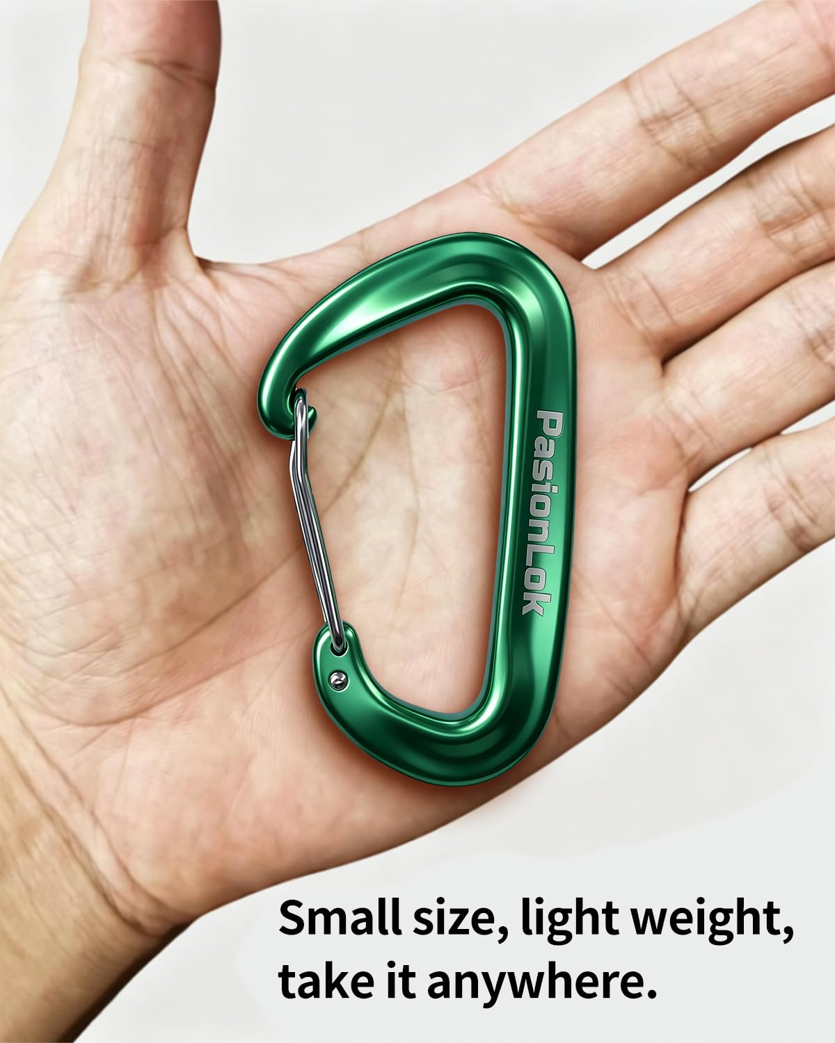 PasionLok Carabiner Clips Heavy Duty 12KN, 2 Pack Aluminum Carabiner Keychain, Small D Ring Hook for Hammock Camping Essentials, Backpack Key Ring Clip, Dog Leash, Multi Color