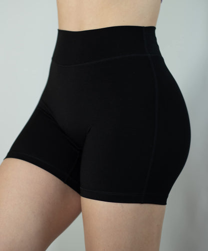 TomTiger Workout Shorts for Women High Waist Gym Fitness Running Yoga Bike Active Exercise Women's Short Tummy Control 5" (L, Black)