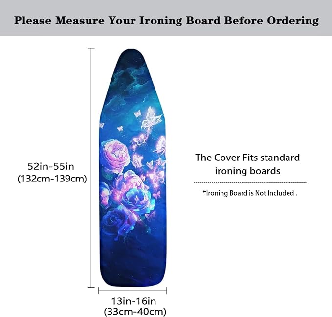 Blue Bling Butterfly Ironing Board Cover