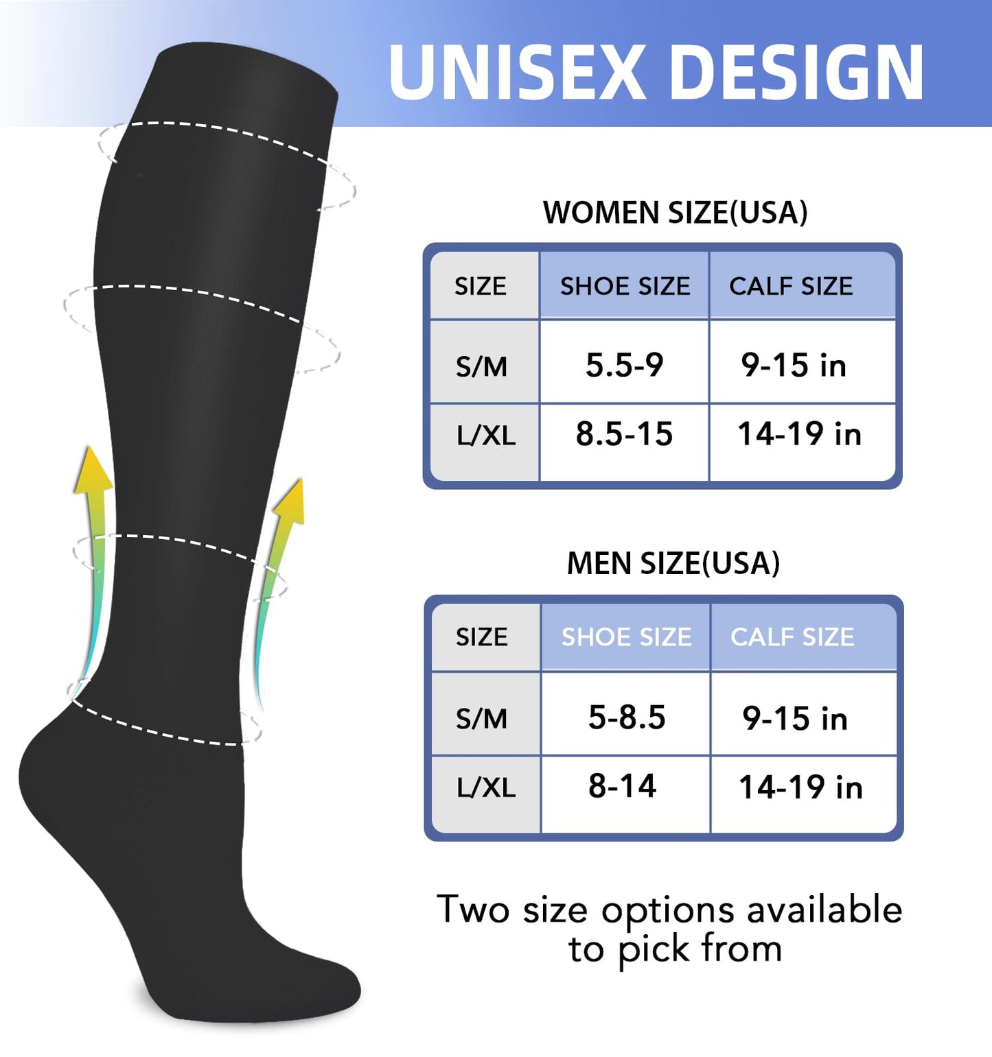 BLONGW Compression Socks for Women & Men Circulation (4 Pairs) 15-20 mmHg is Best Support for Nurses Running Hiking Travel, 04 Black/Navy/Gray/White, S-M