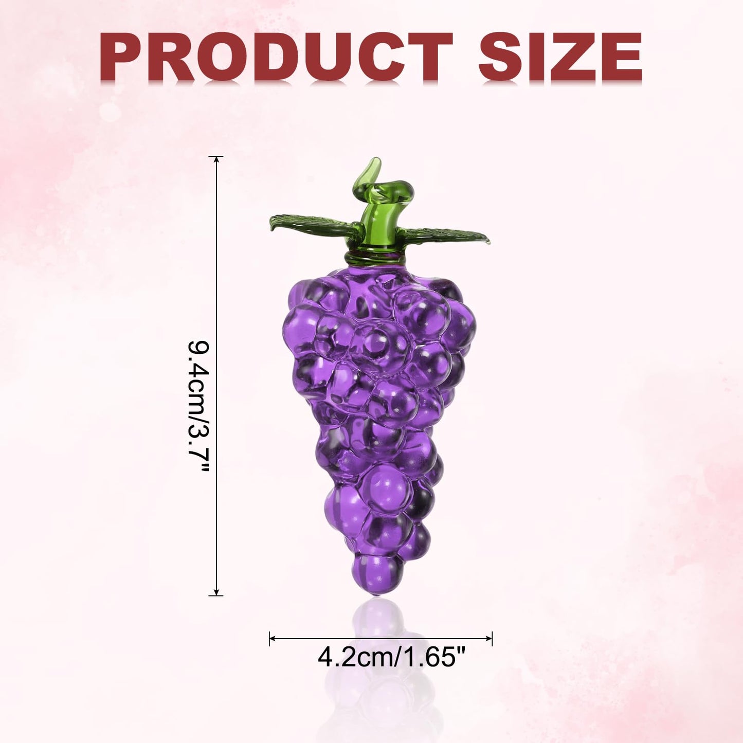 uxcell Crystal Grape Figurine, 3.7" Artificial Fruit Statue Crystal Ornaments Paperweight Glass Collectible Adornments for Home Office Centerpiece Decor, Purple
