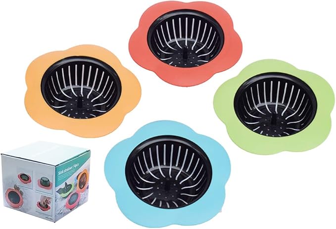 Kitchen Sink Strainer 4 Pack, Pouring strainers，Drain FilterLarge Wide Rim 4.5"