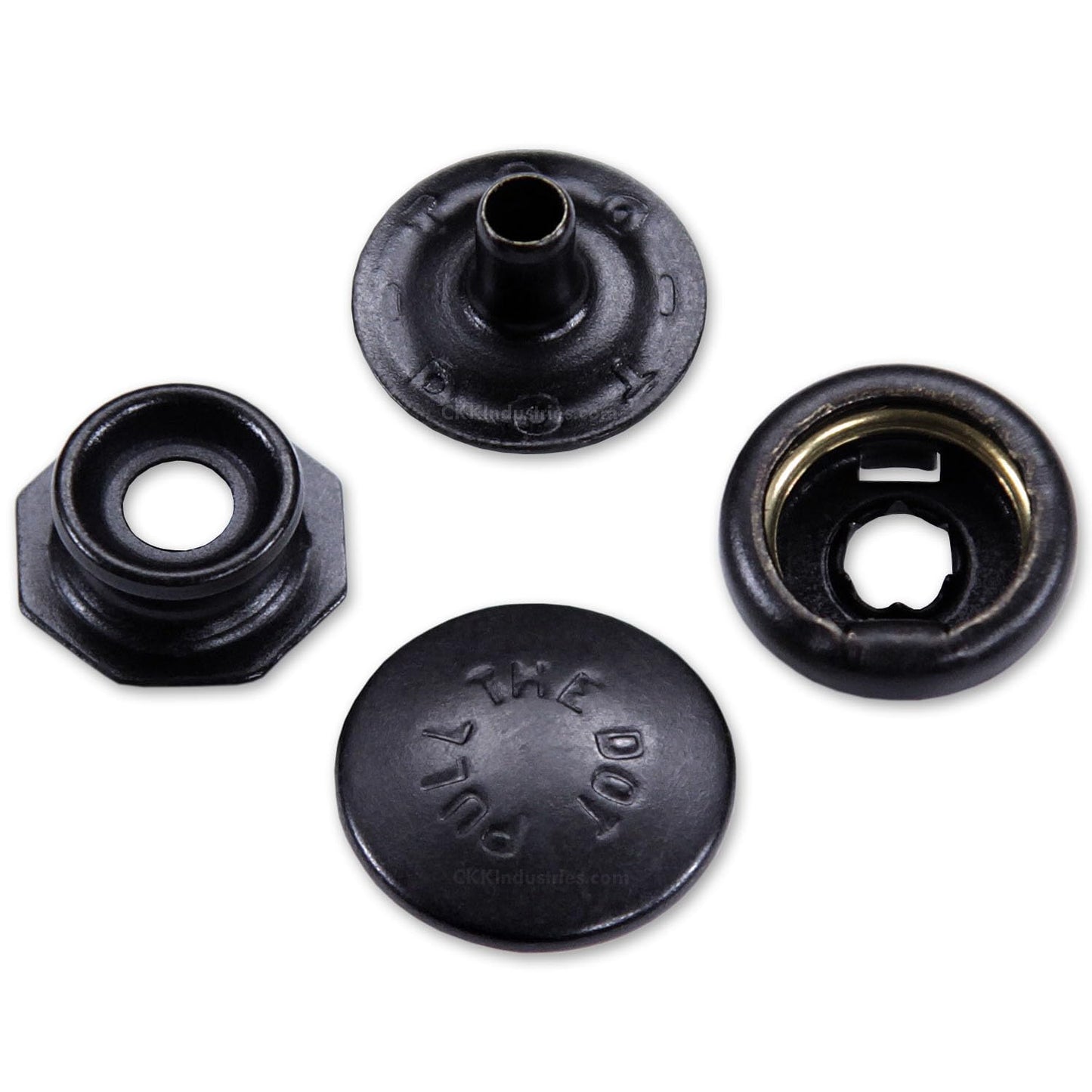 HolsterSmith Metal Snap Sets - (Line 24) - (Pull the Dot) - (Black) - (1 Set) - for Leather, Holsters, Sheaths, Pouches, and Clothing