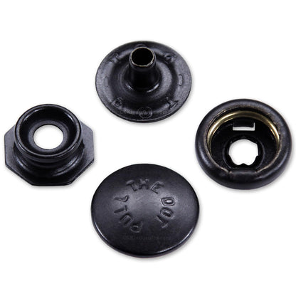 HolsterSmith Metal Snap Sets - (Line 24) - (Pull the Dot) - (Black) - (1 Set) - for Leather, Holsters, Sheaths, Pouches, and Clothing