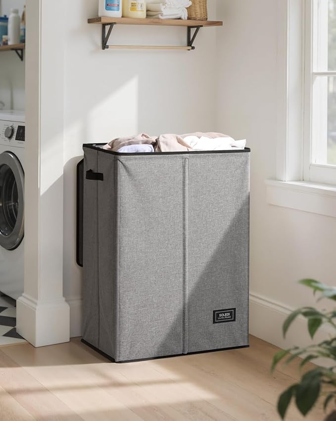 SOLEDI Laundry Hamper with Lid 130L Large & Tall Collapsible Laundry Basket