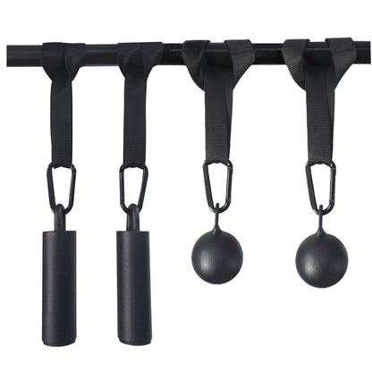 Lights Mountain Steel Cannonball Pull Up Grips Rock Climbing Holds Set Pull Up Ball Hold Grips with Hanging Strap Strong Carabiners Finger Strengthener, Forearm, Biceps, Back Muscles Training
