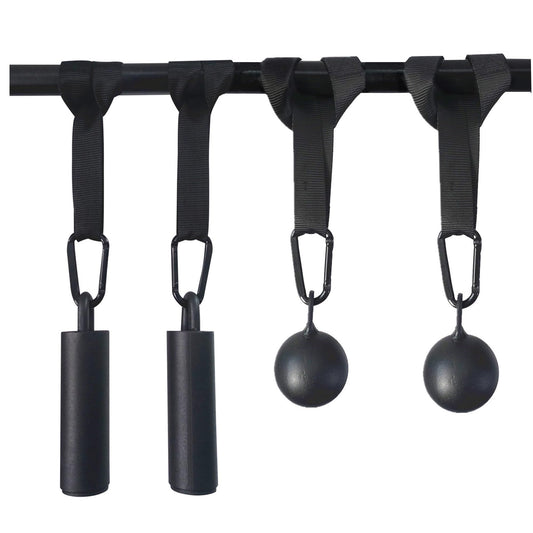 Lights Mountain Steel Cannonball Pull Up Grips Rock Climbing Holds Set Pull Up Ball Hold Grips with Hanging Strap Strong Carabiners Finger Strengthener, Forearm, Biceps, Back Muscles Training