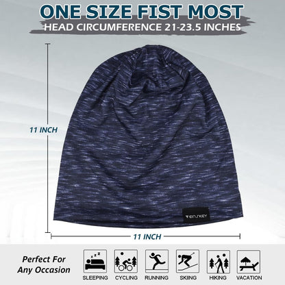 EINSKEY Lightweight Slouchy Beanie for Men Women, Oversize Thin Cotton Skull Cap Chemo Cap Night Sleeping Hat for All Seasons